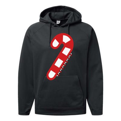 Christmas Candy Cane Santa Xmas Performance Fleece Hoodie