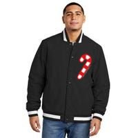 Christmas Candy Cane Santa Xmas Insulated Varsity Jacket