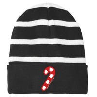 Christmas Candy Cane Santa Xmas Striped Beanie with Solid Band