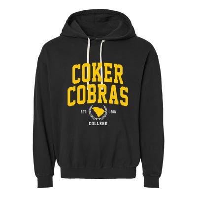Coker College Cobras Arch Design Garment-Dyed Fleece Hoodie