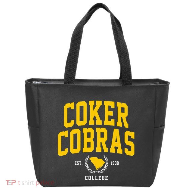 Coker College Cobras Arch Design Zip Tote Bag