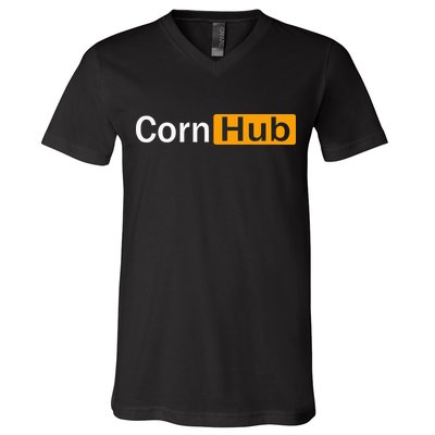 Cornhub Cornhole Cornholer V-Neck T-Shirt