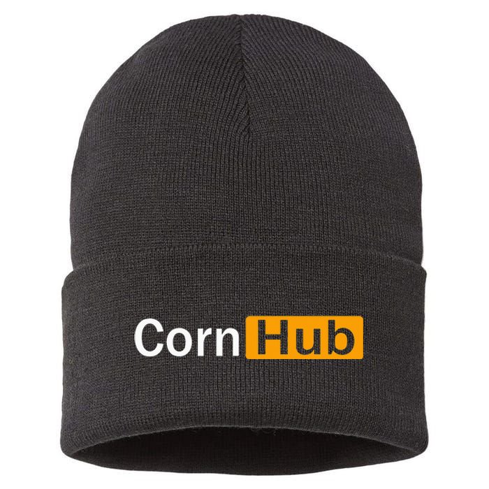 Cornhub Cornhole Cornholer Sustainable Knit Beanie