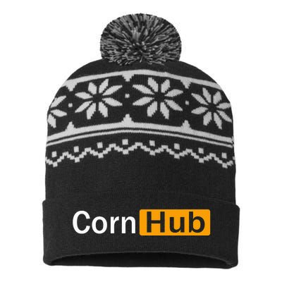 Cornhub Cornhole Cornholer USA-Made Snowflake Beanie