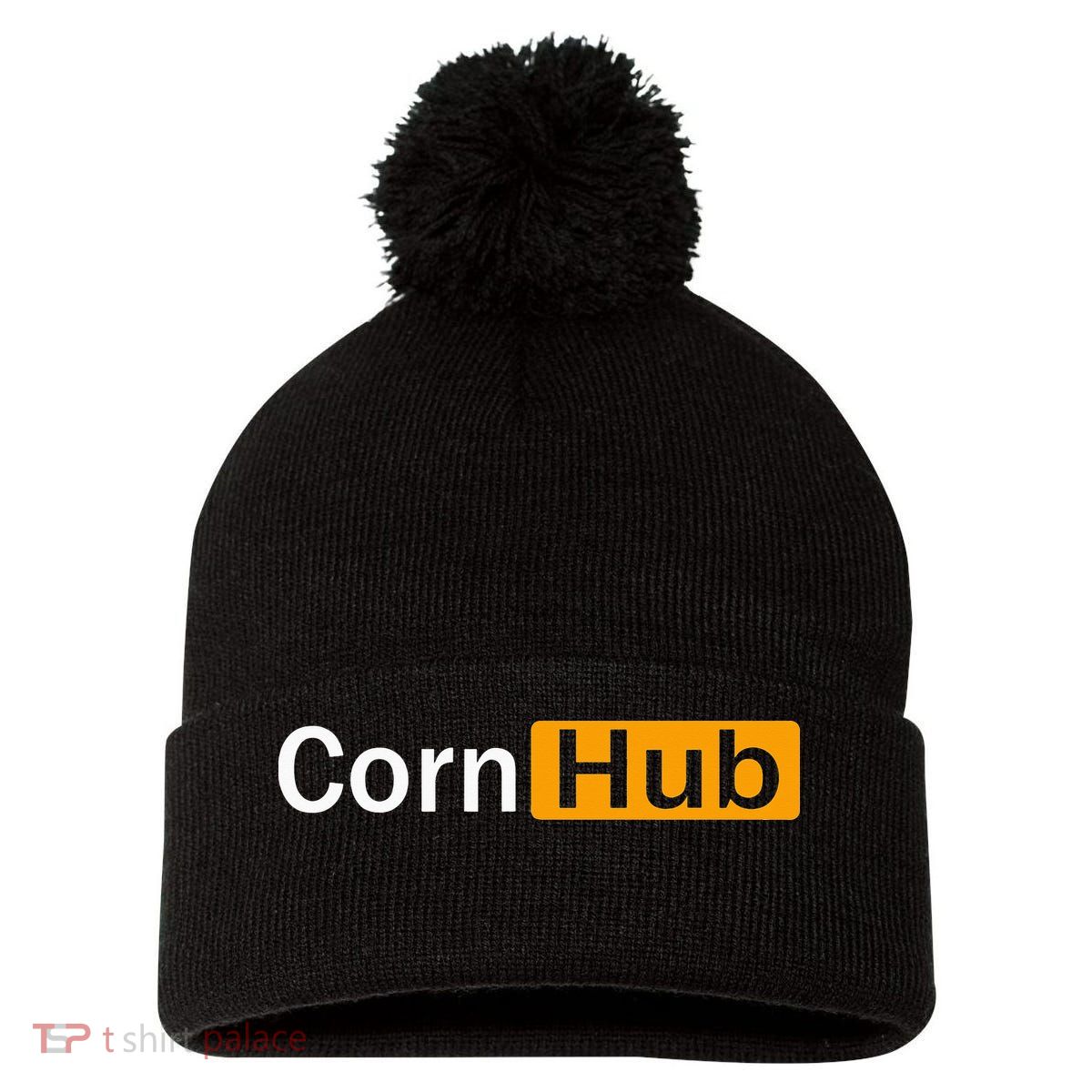 Cornhub Cornhole Cornholer Pom Pom 12in Knit Beanie