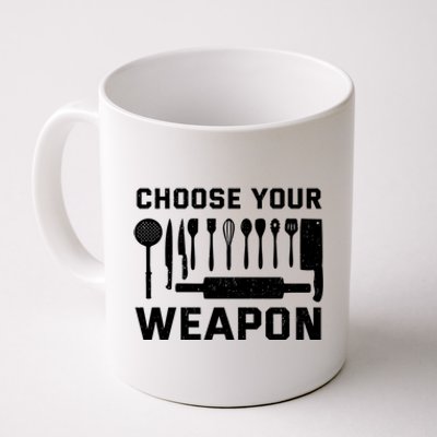 Chef Cook Cooking Choose Your Weapon Kitchen Knife Fork Gift Coffee Mug