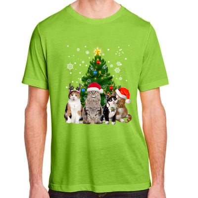 Cute Cat Christmas Tree Cat Lover Xmas Cat Mom Gift Adult ChromaSoft Performance T-Shirt