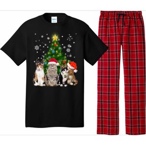 Cute Cat Christmas Tree Cat Lover Xmas Cat Mom Gift Pajama Set