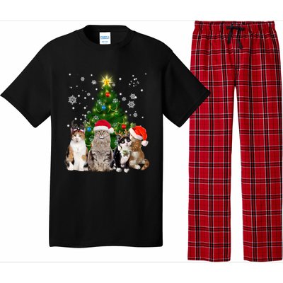 Cute Cat Christmas Tree Cat Lover Xmas Cat Mom Gift Pajama Set