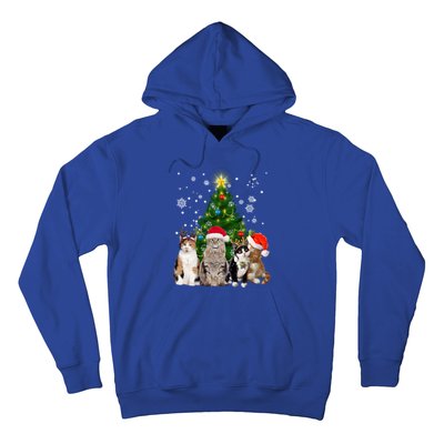 Cute Cat Christmas Tree Cat Lover Xmas Cat Mom Gift Hoodie