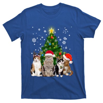 Cute Cat Christmas Tree Cat Lover Xmas Cat Mom Gift T-Shirt