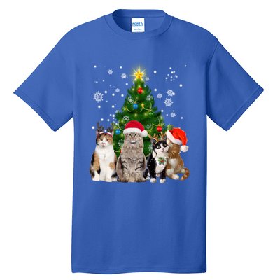 Cute Cat Christmas Tree Cat Lover Xmas Cat Mom Gift Tall T-Shirt