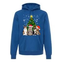 Cute Cat Christmas Tree Cat Lover Xmas Cat Mom Gift Premium Hoodie