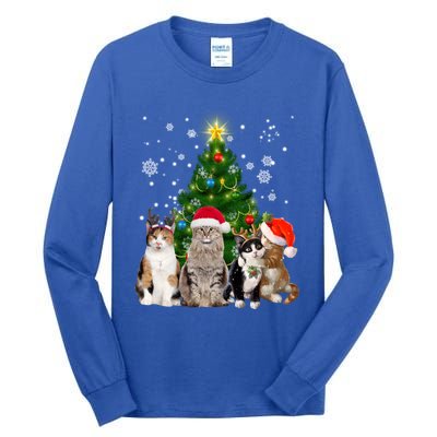 Cute Cat Christmas Tree Cat Lover Xmas Cat Mom Gift Tall Long Sleeve T-Shirt