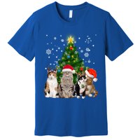 Cute Cat Christmas Tree Cat Lover Xmas Cat Mom Gift Premium T-Shirt