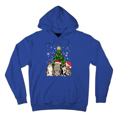 Cute Cat Christmas Tree Cat Lover Xmas Cat Mom Gift Tall Hoodie