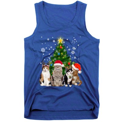 Cute Cat Christmas Tree Cat Lover Xmas Cat Mom Gift Tank Top