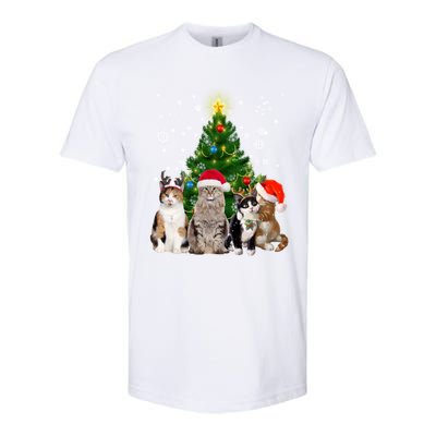 Cute Cat Christmas Tree Cat Lover Xmas Cat Mom Gift Softstyle® CVC T-Shirt