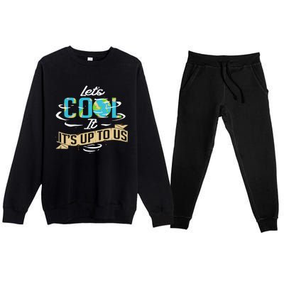 Climate Change Cool Gift Premium Crewneck Sweatsuit Set