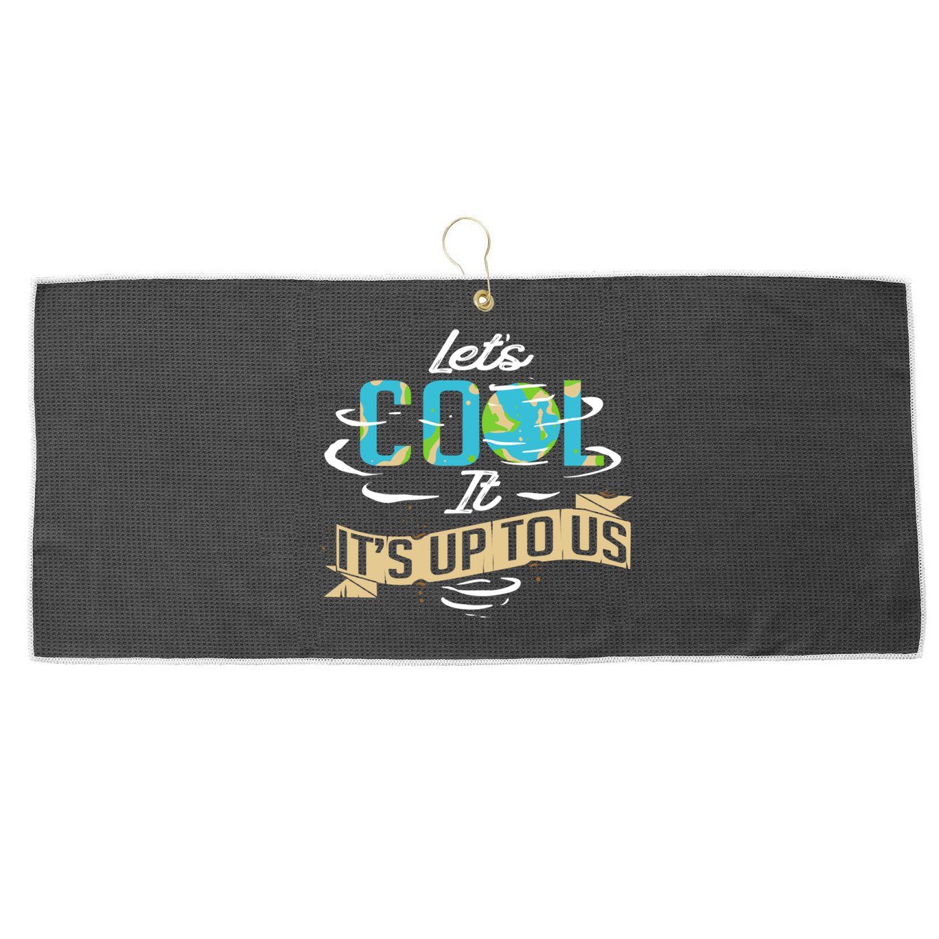 Climate Change Cool Gift Large Microfiber Waffle Golf Towel
