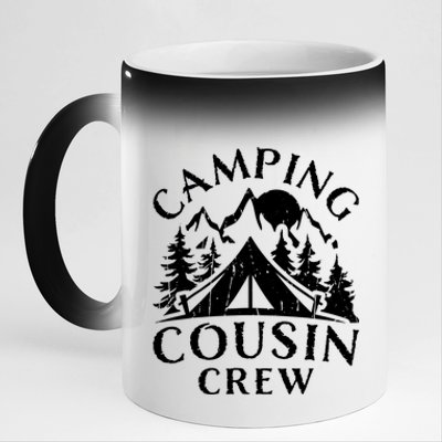 Camping Cousins Crew Family Reunion Road Trip Matching Gift 11oz Black Color Changing Mug