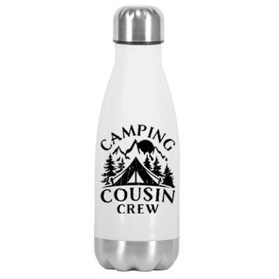 Camping Cousins Crew Family Reunion Road Trip Matching Gift Stainless Steel Insulated Water Bottle