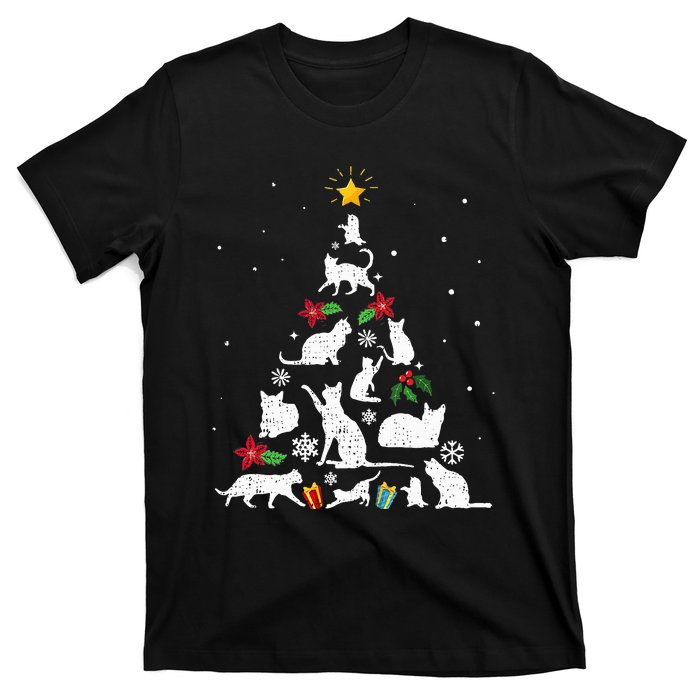 Cute Cat Christmas Tree Merry Catmas Cat Lovers  T-Shirt