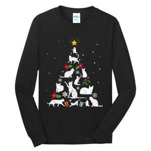 Cute Cat Christmas Tree Merry Catmas Cat Lovers  Tall Long Sleeve T-Shirt