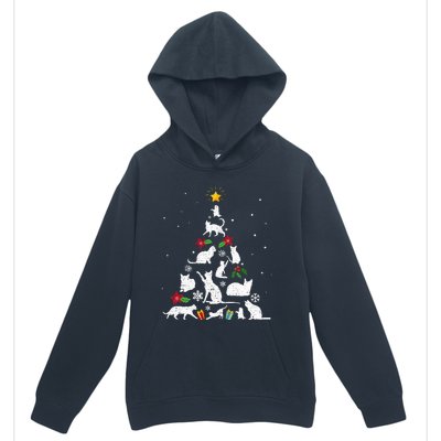 Cute Cat Christmas Tree Merry Catmas Cat Lovers  Urban Pullover Hoodie