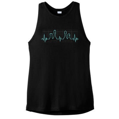 Chess, Chess Club, Chess Heartbeat Ladies PosiCharge Tri-Blend Wicking Tank