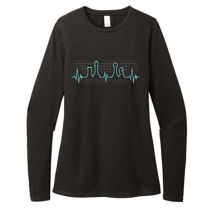 Chess, Chess Club, Chess Heartbeat Womens CVC Long Sleeve Shirt