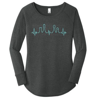 Chess, Chess Club, Chess Heartbeat Women's Perfect Tri Tunic Long Sleeve Shirt