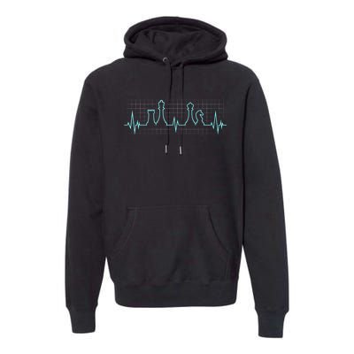 Chess, Chess Club, Chess Heartbeat Premium Hoodie