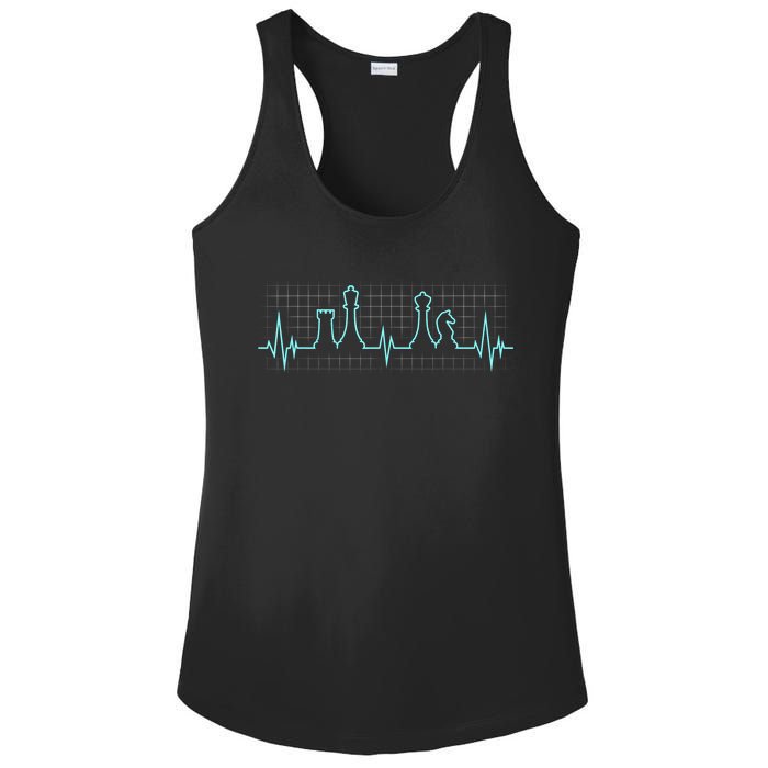 Chess, Chess Club, Chess Heartbeat Ladies PosiCharge Competitor Racerback Tank