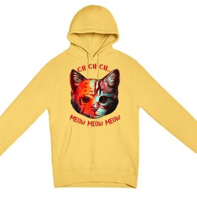 Ch Ch Ch Meow Meow Halloween Scary Cat Premium Pullover Hoodie