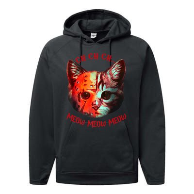 Ch Ch Ch Meow Meow Halloween Scary Cat Performance Fleece Hoodie