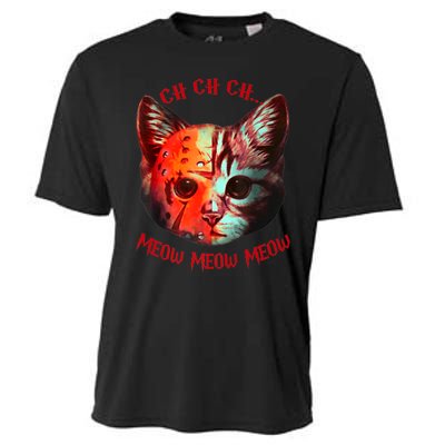 Ch Ch Ch Meow Meow Halloween Scary Cat Cooling Performance Crew T-Shirt