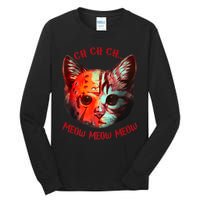 Ch Ch Ch Meow Meow Halloween Scary Cat Tall Long Sleeve T-Shirt