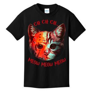 Ch Ch Ch Meow Meow Halloween Scary Cat Kids T-Shirt