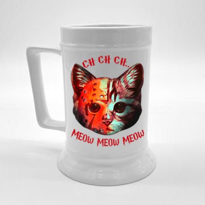 Ch Ch Ch Meow Meow Halloween Scary Cat Beer Stein