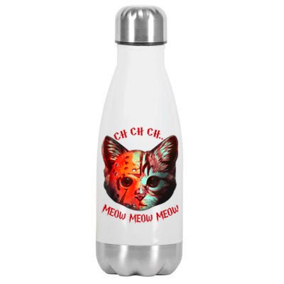 Ch Ch Ch Meow Meow Halloween Scary Cat Stainless Steel Insulated Water Bottle