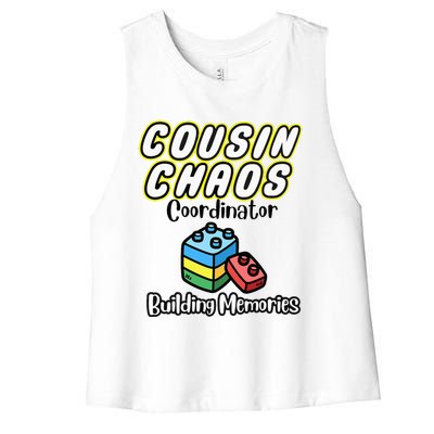 Cousin Chaos Coordinator Building Memories Women's Racerback Cropped Tank