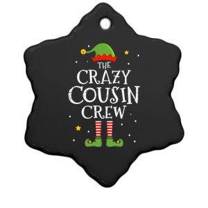 Crazy Christmas Cousin Crew With Elf For Xmas Family Pajama Gift Ceramic Star Ornament