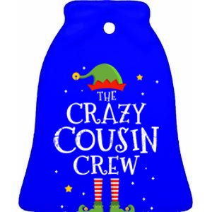 Crazy Christmas Cousin Crew With Elf For Xmas Family Pajama Gift Ceramic Bell Ornament