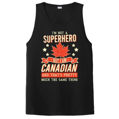 Canadian Canada Citizen Flag Superhero Power Eh PosiCharge Competitor Tank