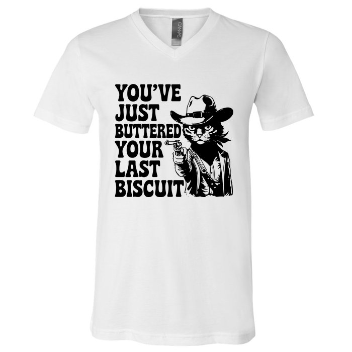 Cowboy Cat Cowgirl Farm Funny Quote V-Neck T-Shirt