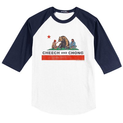 Cheech & Chong Chilling In California Republic Flag Baseball Sleeve Shirt