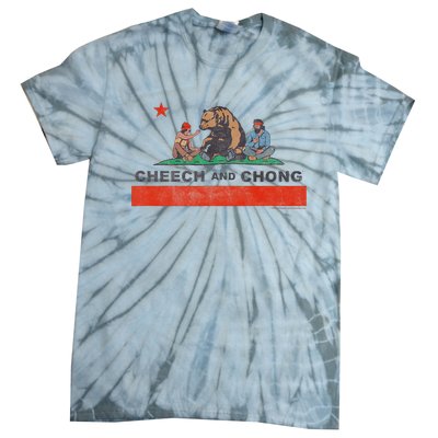 Cheech & Chong Chilling In California Republic Flag Tie-Dye T-Shirt