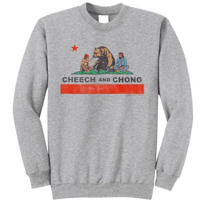 Cheech & Chong Chilling In California Republic Flag Tall Sweatshirt