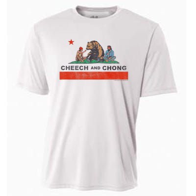 Cheech & Chong Chilling In California Republic Flag Cooling Performance Crew T-Shirt